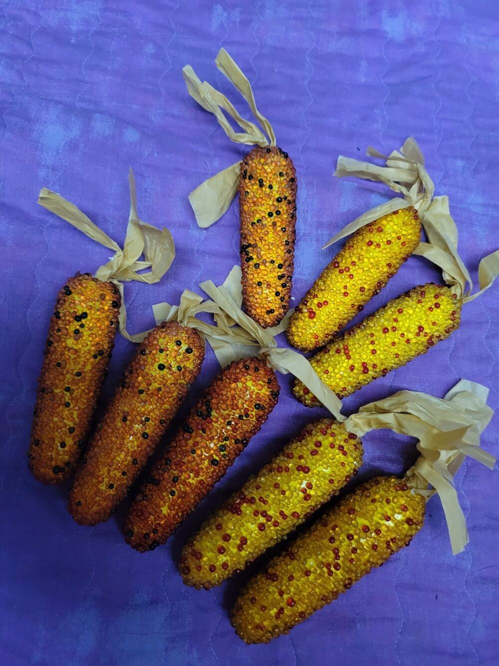 Beaded Indian Corn Set Of 8 Thanksgiving Decor 5’